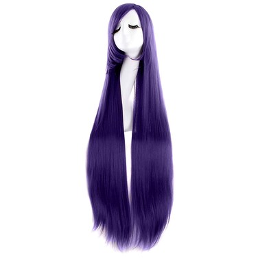 MapofBeauty 40 100cm Anime Costume Long Straight Cosplay Wig Party Wig Dark Purple