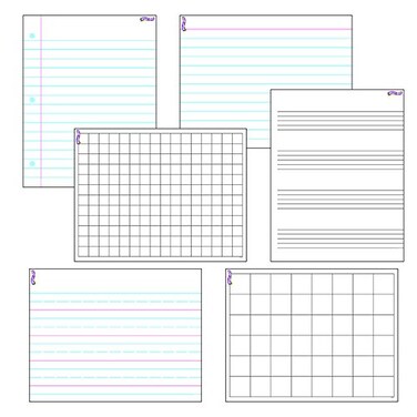 TREND Papers  Grids WipeOff Charts Chart Classroom Decor 17 x 22 Set of 6