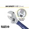 Klein Tools D5098 Adjustable Wrench Extra Wide Jaw Forged Drive Wrench with High Polish Chrome Finish 8Inch