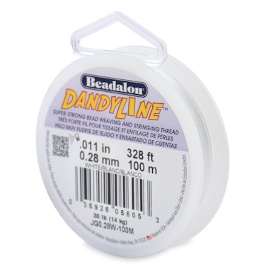 Beadalon Dandyline Bead Weaving  Stringing Thread 028 mm  011 in White 100 m