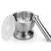 Bekith Mortar and Pestle Sets 188 Brushed Stainless Steel Spice Grinder Pill Crusher Molcajete Herb Bowl