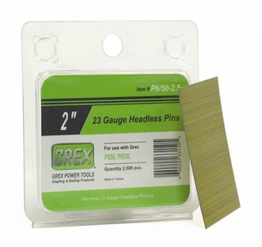 GREX  P65025 Grex P65025 23 Gauge 2Inch Length Headless Pins 2500 per Box