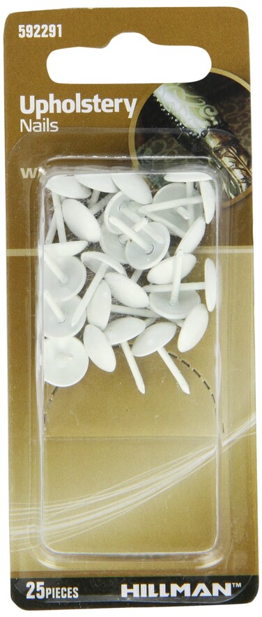 The Hillman Group 592291 Upholstery Nails White 25Pack
