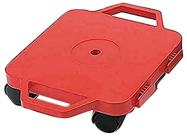 Cosom Scooter Board 12 Inch Childrens Sit  Scoot Board With 2 Inch NonMarring Nylon Casters  Safety Guards for Physical Education Class Sliding Boards with Safety Handles Red