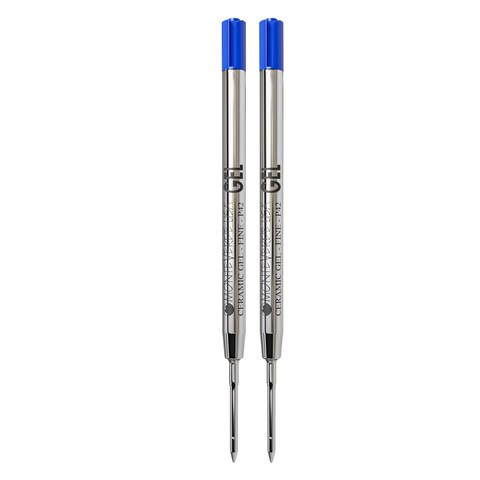 Monteverde Capless Gel Ballpoint Refill to Fit Parker Ballpoint Pens Fine Point Blue 2 per Pack P422BU