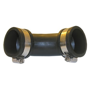LASCO 256834 Drain Pipe 90 Degree Elbow Flexible Rubber Connector with Clamps 3 x 3