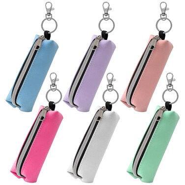 GOCOHHI Chapstick Holder 6 Pcs Lip Balm Sleeve Pouch Portable Lipstick Holder Bag Clipon Makeup Travel Accessories Great Stuffers Gift for Wome