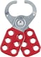 Master Lock 421 Lockout Tagout Hasp with VinylCoated Handle and Extended Jaw Red