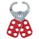 Master Lock 421 Lockout Tagout Hasp with VinylCoated Handle and Extended Jaw Red