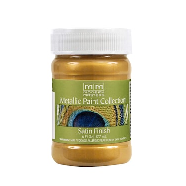 6 oz Modern Masters ME194 Iridescent Gold Metallic Paint Collection Satin WaterBased Decorative Metallic Paint