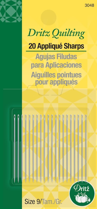 Dritz 3048 Applique Sharps Hand Needles Size 9 Nickel 20Count