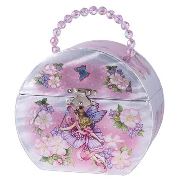 Broadway Gift Co Fairy Princess Pearl Pink 6 x 5 Inch Jewelry Ballerina Music Box Plays Tune Swan Lake