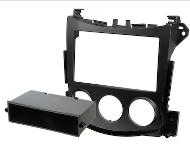 Scosche NN1665B Compatible with 200919 Nissan 370Z ISO Double DIN  DINPocket Dash Kit Black