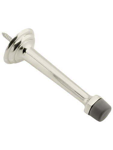 IDHBA idh by St Simons 13013014 Premium Quality Solid Brass Fancy 3Ring Baseboard Door Stop 334Inch Bright Nickel