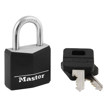 Master Lock 131D Covered Aluminum Keyed Padlock One Pack Black