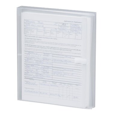 Smead Poly Envelope 114 Expansion HookandLoop Closure Side Load Letter Size Clear 5 per Pack 89661