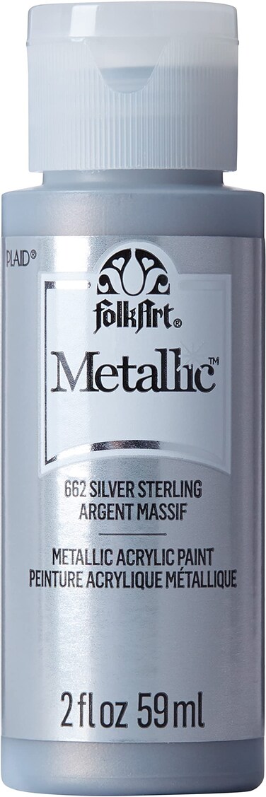 FolkArt K662 Acrylic Paint Metallic 2OZ 2 Fl Oz Pack of 1 Silver Sterling