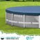 INTEX 28030E Pool Cover For 10ft Round Metal Frame Pools  Includes Rope Tie  Drain Holes  10in Overhang  Snug Fit