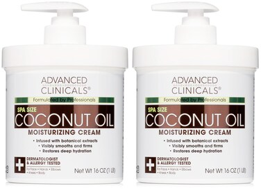 Advanced Clinicals Coconut Body Lotion Moisturizing Cream  Face Lotion For Women  Men  Coconut Lotion  Natural Coconut Oil Cream Skin Care Moisturizer Body Butter Balm For Dry Skin 16Oz 2Pack