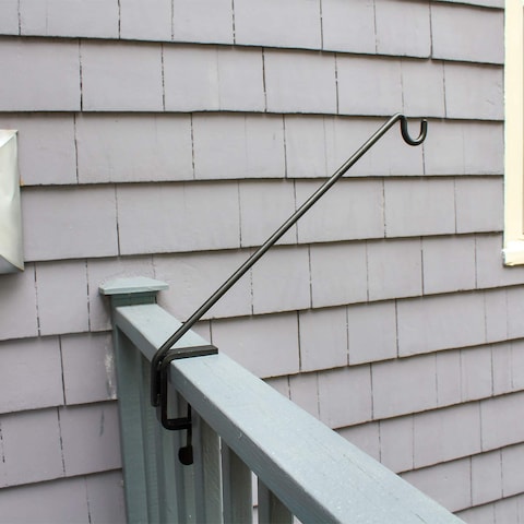 Achla Designs BGP08 Deck Rail Shepherds Pole Hook 7In Black