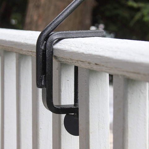 Achla Designs BGP08 Deck Rail Shepherds Pole Hook 7In Black