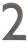 Architectural Mailboxes 3582DC2 4 inch Solid Brass Floating House Number 2 Dark Aged Copper