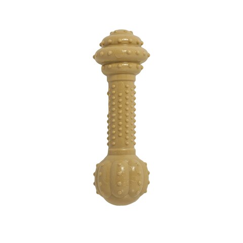 Nylabone Power Chew Barbell Bone Chew Toy for Dogs Durable Dog Toy Peanut Butter Flavor Large  Up to 50 lbs 1 Count