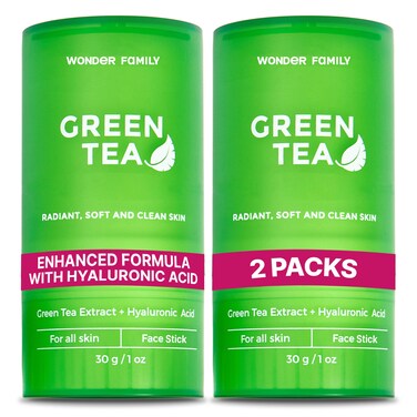 WONDER FAMILY Green Tea Mask Stick  Pore Cleaner Green Stick  Prevents Blackheads  Moisturizing Clay Deep Cleanse  Facial Masks Women Skin Care  2 Pack 2p Tea Tree