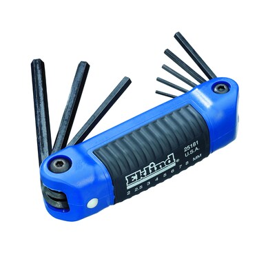 Eklind Tool 25181 ErgoFold Foldup Hex Key allen wrench  8pc set Metric MM sizes 28
