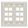 Leviton 4208012T Quickport Wallplate with ID Window Dual Gang 12Port Light Almond