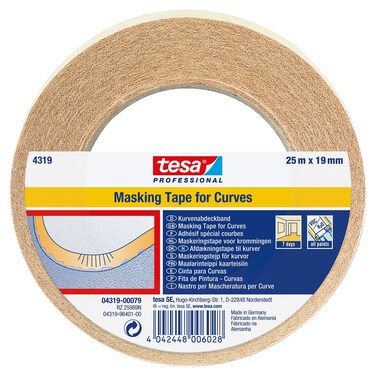 tesa 4319 Masking Tape for Curves 19mm x 25m