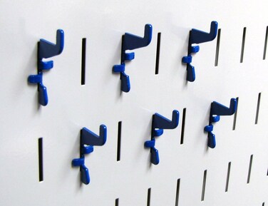 Wall Control Pegboard Standard Slotted Hook Pack  Slotted Metal Pegboard Hooks for Wall Control Pegboard and Slotted Tool Board  Blue