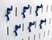 Wall Control Pegboard Standard Slotted Hook Pack  Slotted Metal Pegboard Hooks for Wall Control Pegboard and Slotted Tool Board  Blue