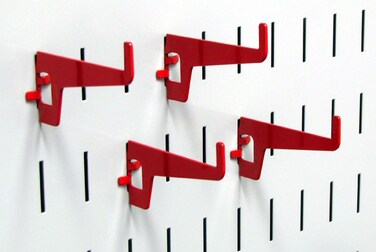 Wall Control Pegboard 278in Long Reach Slotted Hook Pack  Slotted Metal Pegboard Hooks for Wall Control Pegboard and Slotted Tool Board  Red