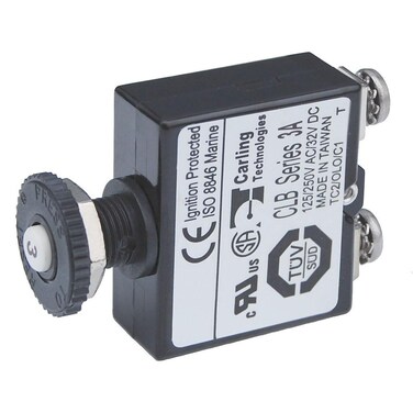 Blue Sea Systems 2129 Push Button Reset Only Screw Terminal 3A Circuit Breaker