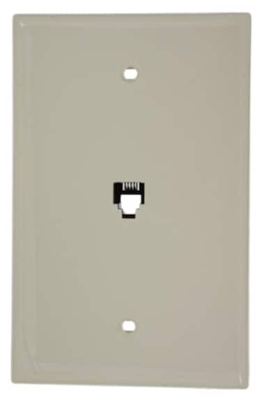 Leviton 40539PMT Midsize Telephone Wall Jack 6P4C Light Almond