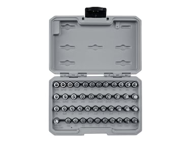 TEKTON 14 Inch Drive Hex Torx Phillips Slotted Square Bit Socket Set 44Piece  SHB90302