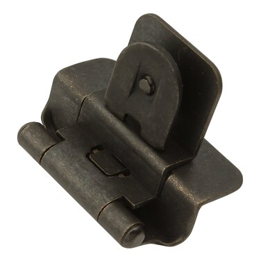 Hickory Hardware P5312BI Double Demountable Hinge  14 Inch overlay 38 Inch inset SelfClosing Feature with 170 Opening Face Frame  Screwless Mounting Cabinet Black Iron Finish 1 Pair