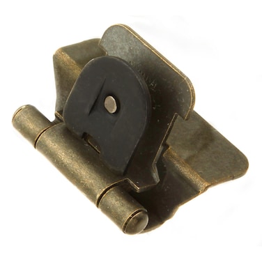 Hickory Hardware P5311AB Double Demountable Hinge  170 Opening Face Frame  14 Inch overlay SelfClosing Feature  Easy Installation Cabinet Screwless Mounting Antique Brass Finish 1 Pair