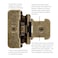 Hickory Hardware P5310AB Double Demountable Hinge  Easy Installation Cabinet  12 Inch Overlay SelfClosing Feature with 170 Opening Face Frame  Screwless Mounting Antique Brass Finish 1 Pair