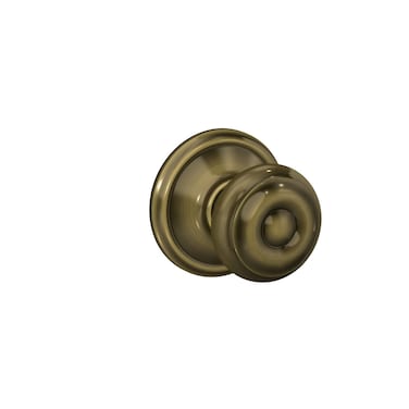 Schlage F10 V GEO 609 Georgian Door Knob Hall  Closet Passage Lock Antique Brass