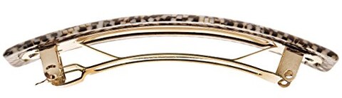 France Luxe Classic Rectangle Hair Barrette Opera Silver  Classic French Design for Everyday Wear