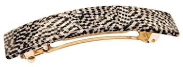 France Luxe Classic Rectangle Hair Barrette Opera Silver  Classic French Design for Everyday Wear