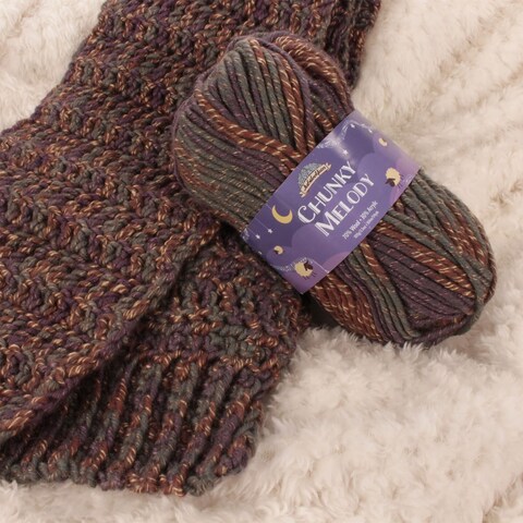JubileeYarn Chunky Melody Yarn  Bulky Wool Blend  100gSkein  Splitpea Carrot  2 Skeins