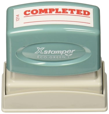 PreInked Completed Stamp with Date Line Red 12x158 Impression Size