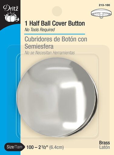 Dritz 213100 Half Ball Cover Button Size 100 212Inch 1Sets