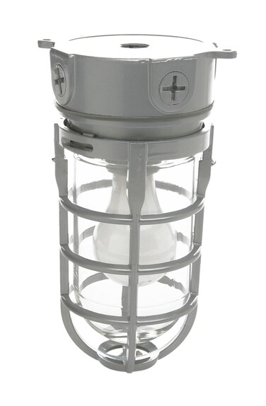 Woods L1706 Vandal Resistant Security Light With Ceiling Mount 150W Incandescent Bulb Silver