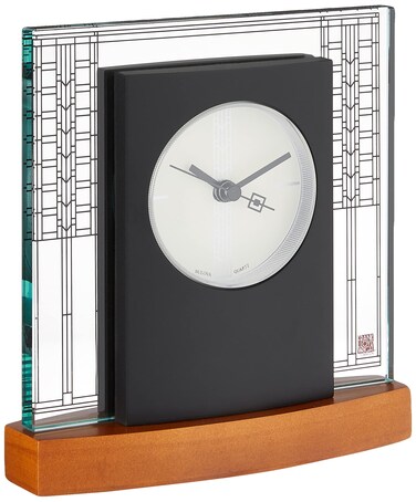 Bulova B7750 Glasner House Frankl Lloyd Wright Clock Light Cherry Stain