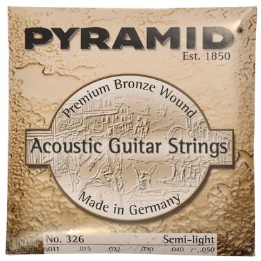 Pyramid Acoustic Guitar Strings Premium Phosphor Bronze Semi Light 1150 Model 326 100