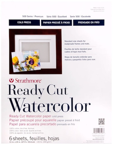 Strathmore Ready Cut WC Sheet 11x14 in 140lb Cp White